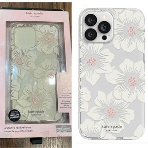 NIB kate spade Hardshell Case iPhone 13 Pro Max Hollyhock Floral Clear